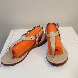 Frye Cream and Tan Sandals